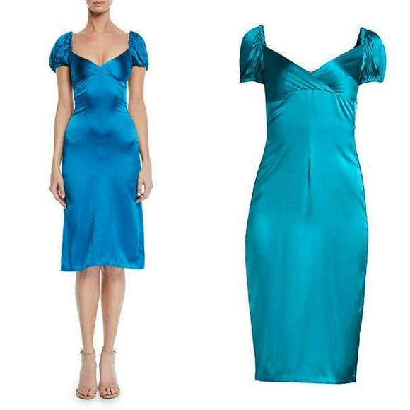 Alexis Cadiz Sweetheart Puff- Sleeve Silk .... - Picture 2 of 13